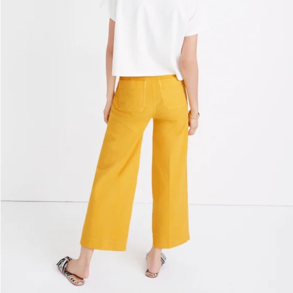 Madewell Emmett Wide-Leg Crop Pants in Greek Gold sz 27 - Picture 2 of 5